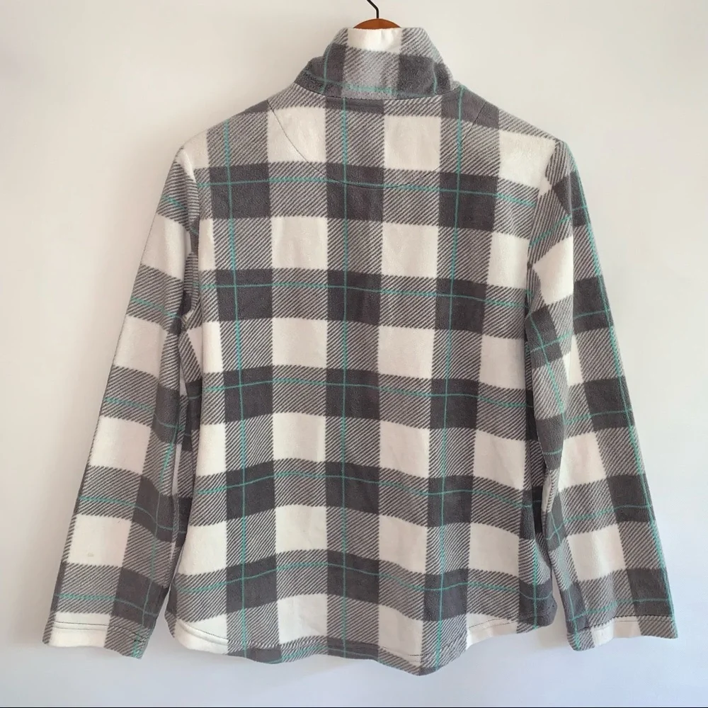 Comfort Corner Casual Soft Plaid Fleece Jacket Sweater - Picture 6 of 6